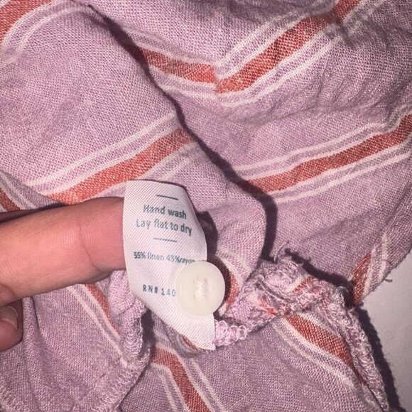 Marine Layer Lake Tank Dress In Lavender Red Stripe Linen Blend Coverup size S - Picture 5 of 10